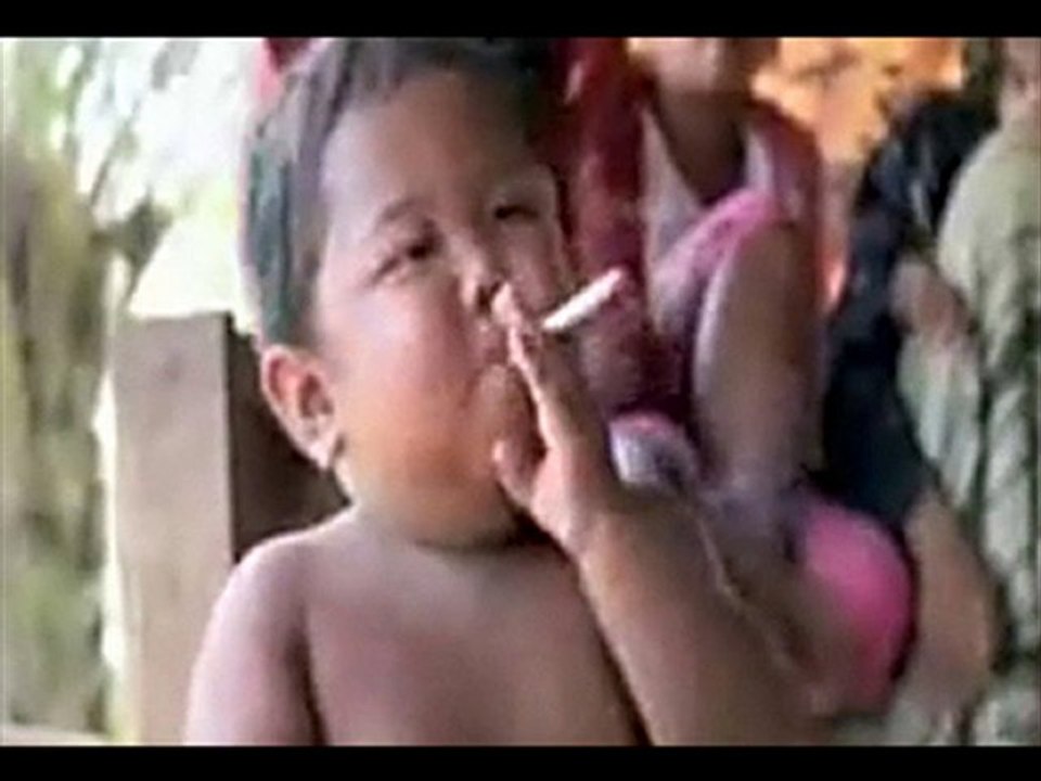 2 year old smoking cigarette video