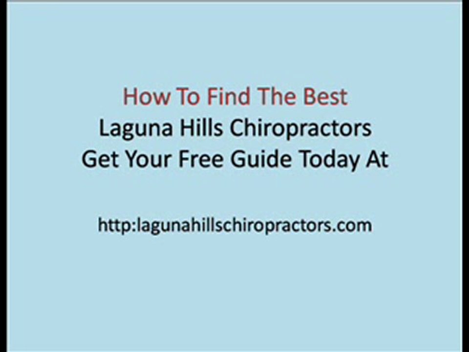laguna hills chiropractors