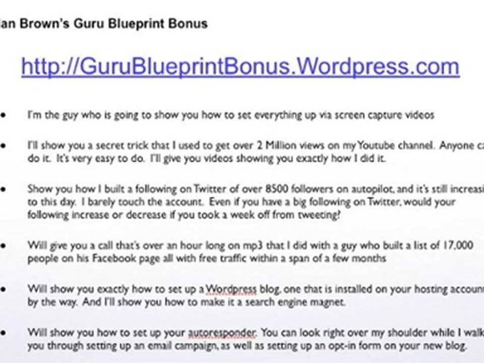 The Best Guru Blueprint Bonus