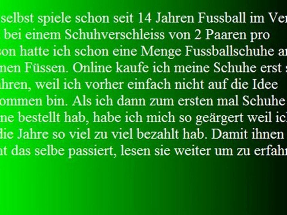 Das Geheimnis guter Fussballschuhe