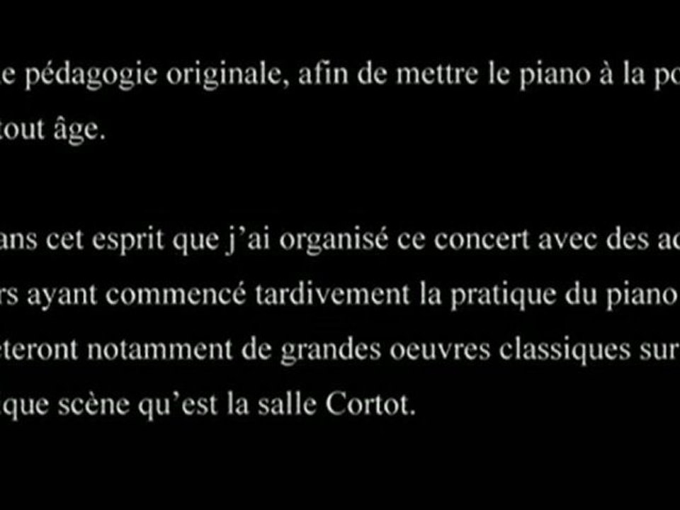 Isabelle Stella - L'ECOLE DU PIANO - Lettre au public