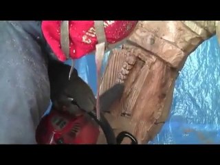 Sculpture de Bioshock avec une tronçonneuse