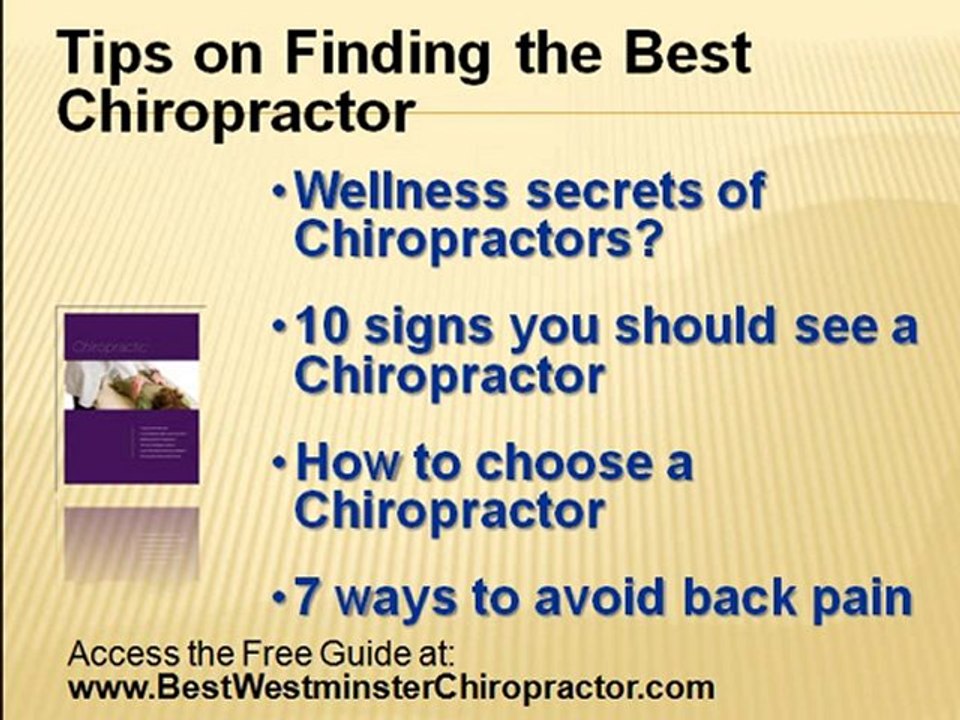 Chiropractor in Westminster Learn How to Choose One