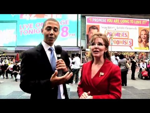 Obama and Palin watch Greyson Chance Singing Paparazzi