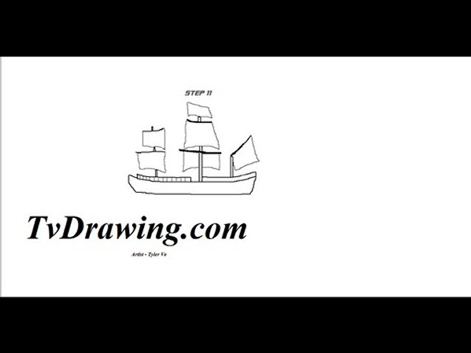 How To Draw A Simple Cartoon Pirate Ship Step By Step