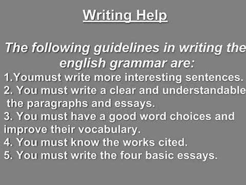 Writing Help With Sentence Writing