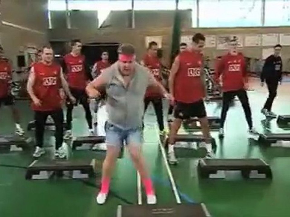 lequipe de manchester a l'entrainment...... lol