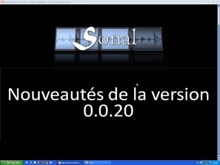 Nouveautés de la version 0.0.20 de SONAL