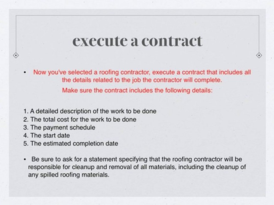 Baltimore Roofing Contractors: How To Execute A Contract