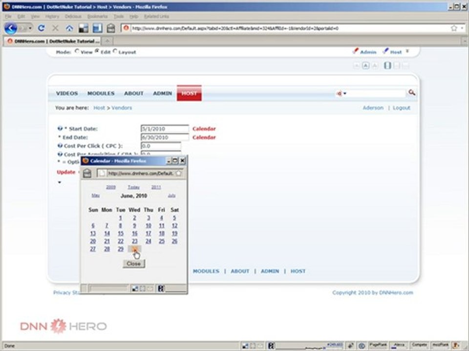 DotNetNuke Tutorial, Creating an Affiliate Marketing program