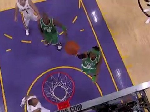 Rajon Rondo drives through the defense, makes a nice move an