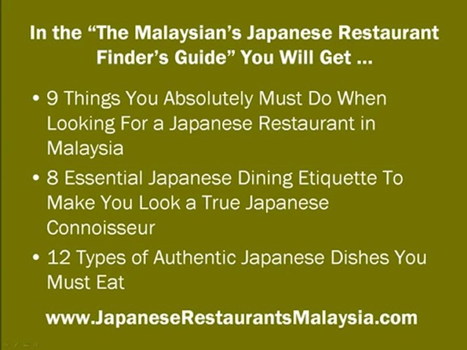 Looking for Japanese Restaurants in Petaling Jaya?