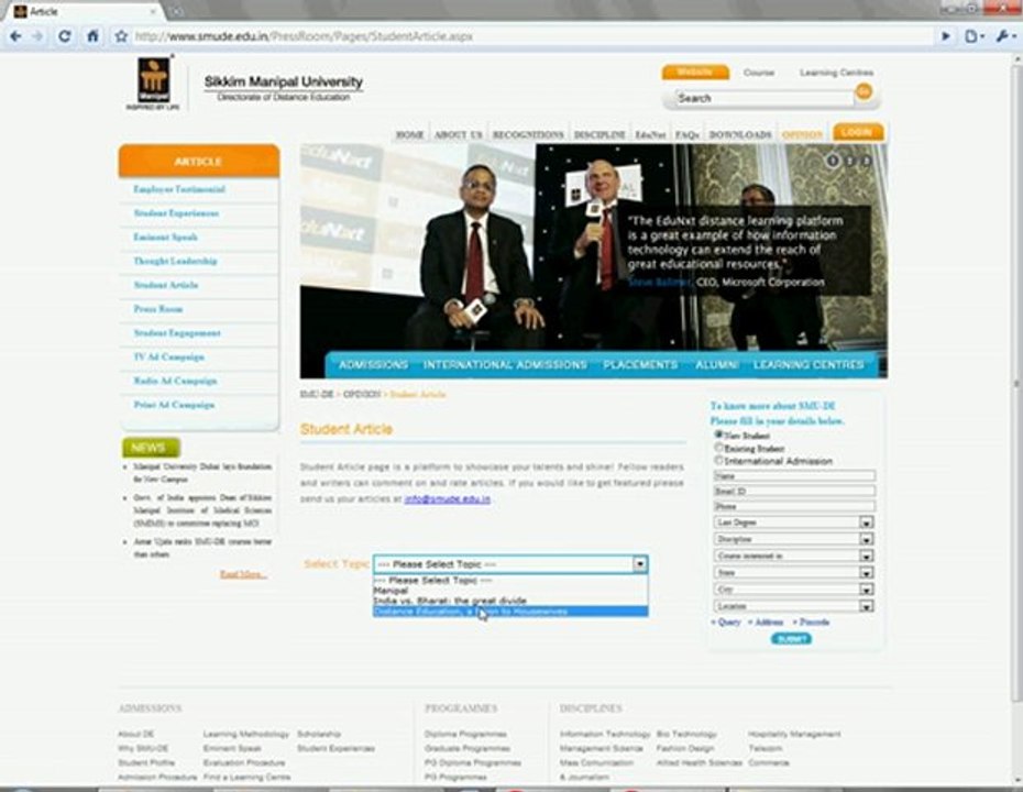 Articles by Sikkim Manipal University Distance Education