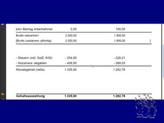 Wie sieht eine bAV auf meinem Lohnzettel aus?