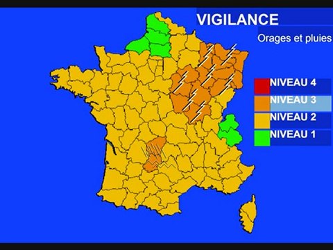 Météo 10 juin 2010: vigilance orages violents et pluie