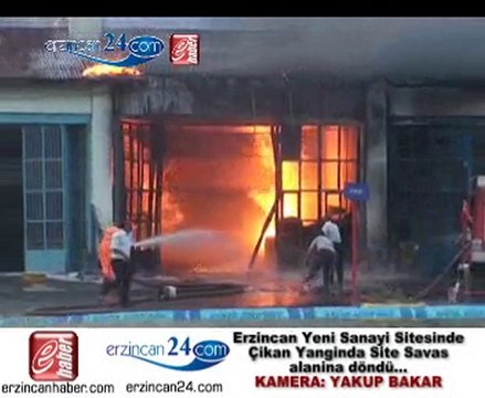 Erzincan yeni sanayi sitesi korkutan yangın patlamalar