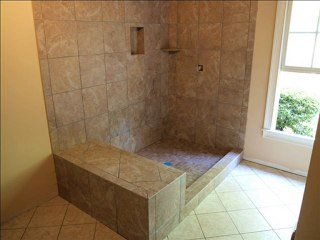 Small Porcelain Bathroom & Shower Installation in Atlanta