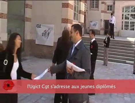 l'Ugict Cgt au Forum pour l'emploi à Paris, le 3 juin 2010