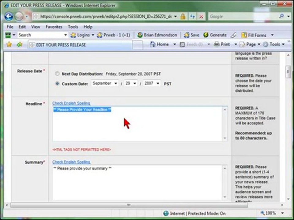 TellmanKnudson: Lesson6 Step26 Uploading a Press Release to