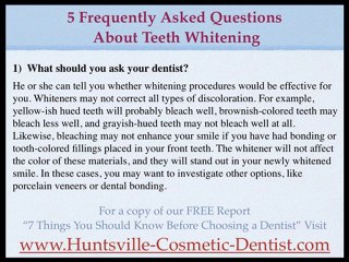 Huntsville Cosmetic Dentist, Teeth Whitening Video 1 of 5