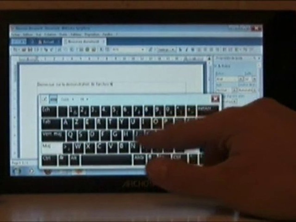 Archos 9 : Saisie texte et Lotus Symphony