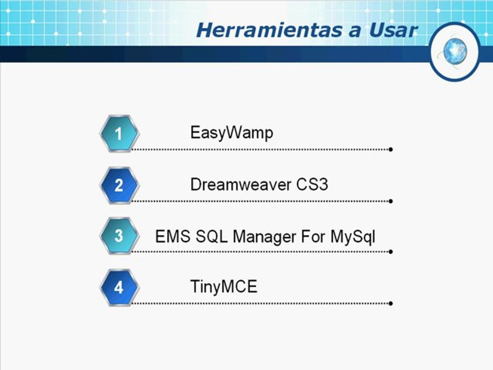 Dreamweaver CS3, PHP y MySQL - Parte I - Video 1/2