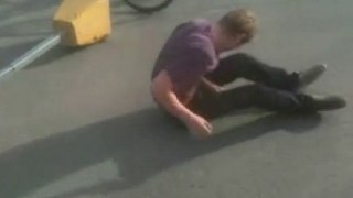 Street Sign Breaks Skater's Fall Video