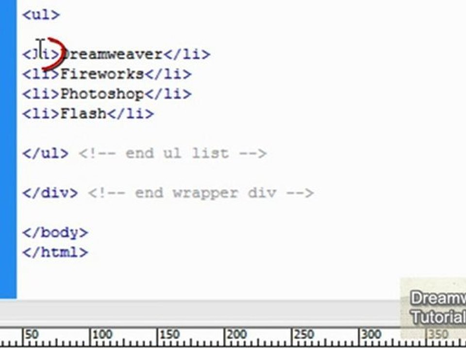 Unordered List Bullets - Dreamweaver