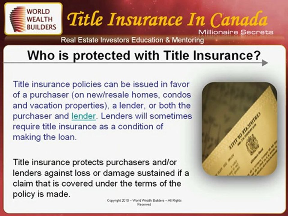 Title Insurance In Canada