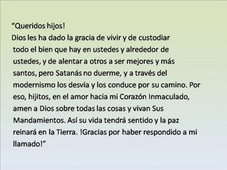 Medjugorje - Mensaje mensual 25/05/'10-Marija