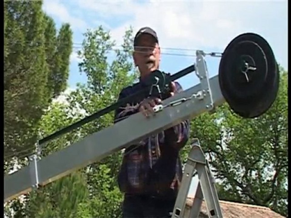 Grue cinéma une flèche de 7 m