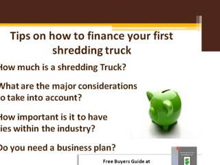 Paper Shredding Truck Financing