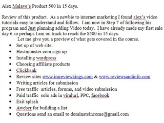 Review of 500 in 15 days