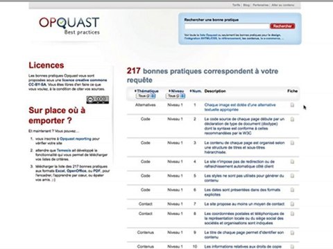 Opquast : les bonnes pratiques 2010