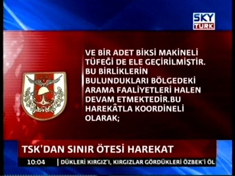 TSK'dan Sınır Ötesi Harekat