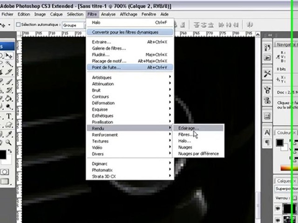 tuto photoshop comment positionner le filtre "halo"