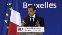 Discours de Nicolas Sarkozy à l'issue du sommet européen