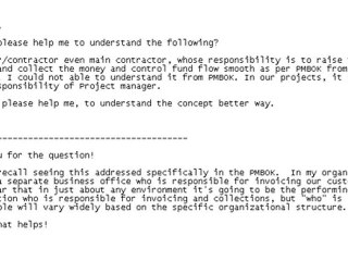 What does the PMBOK Guide say about invoicing?