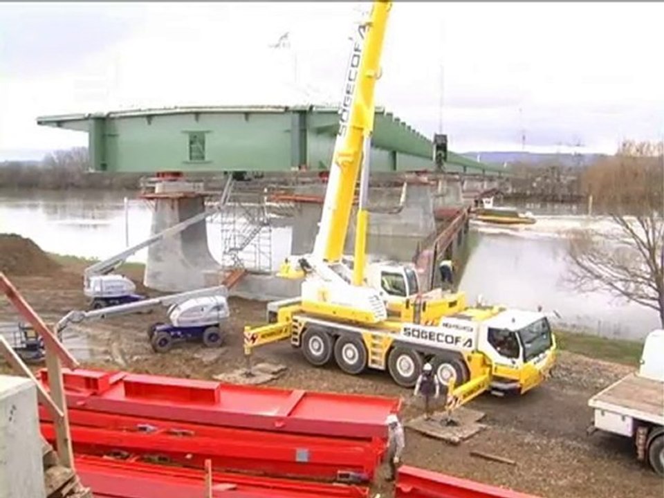 A406-4e lancement du viaduc sur la Saône 20-21 janvier 2010