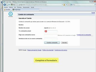 ¿Cómo cambiar la contraseña?