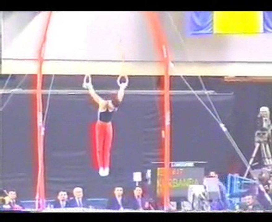 Gymnastics - 2002 World Championships - Rings - Kurbanbayev