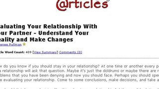 Evaluationg Your Relationship,
