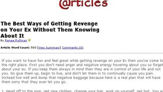 Getting Revenge On Your Ex In A Beneficial Way