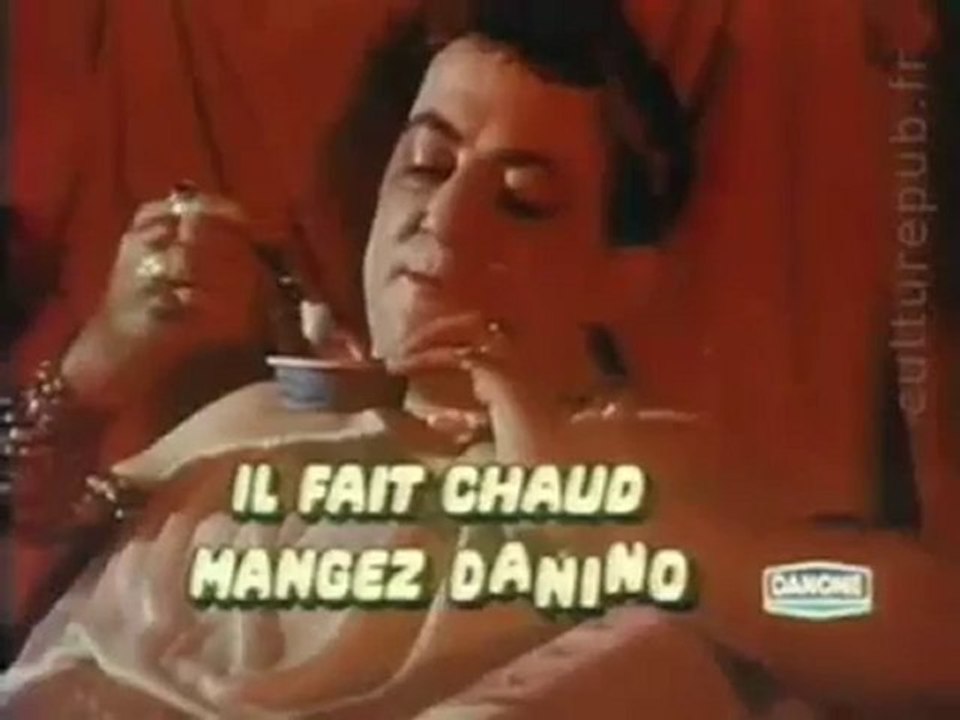 Pub 1975 Danone - Coluche et son danone