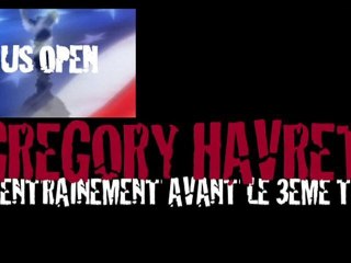 US Open : Havret Stretching et Echauffement au practice.
