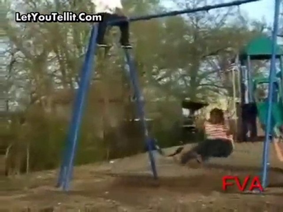 Fat Girl Falls Off Swing