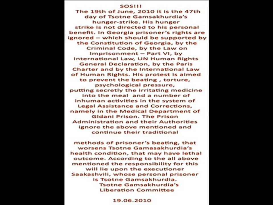 SOS!!! Tsotne Gamsakhurdia’s Liberation Committee