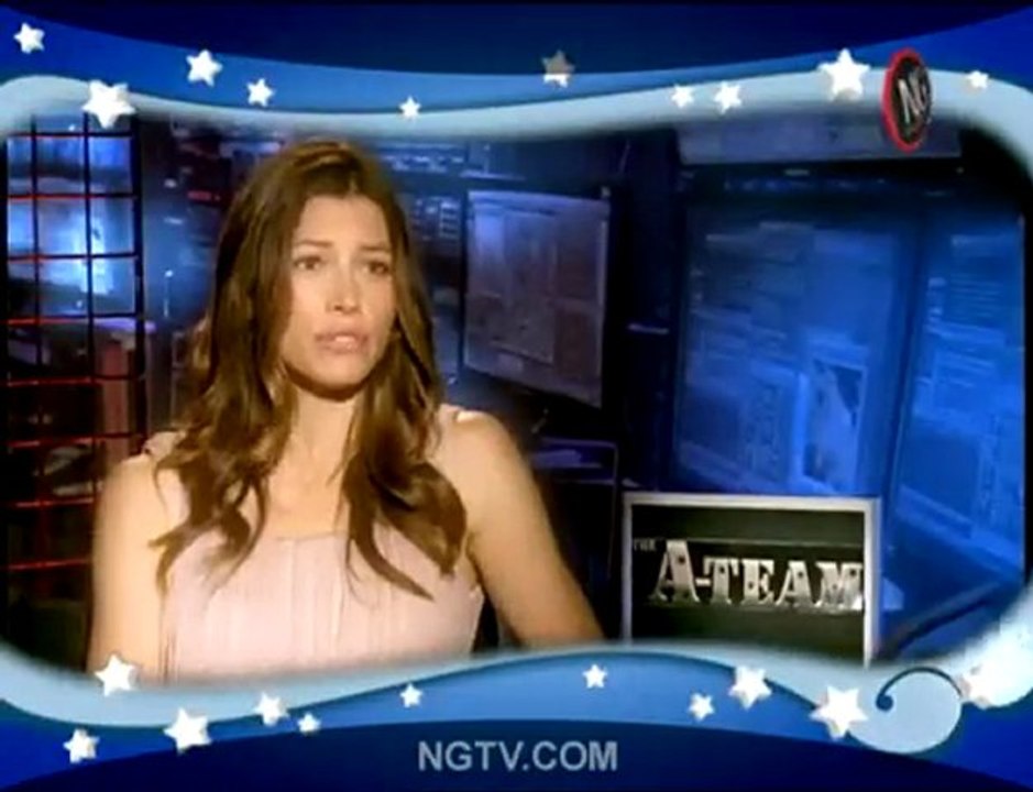 Jessica Biel and  A-TEAM cast