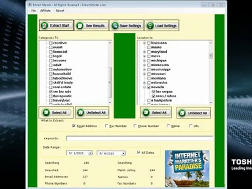 Craigslist Extract Master Demo