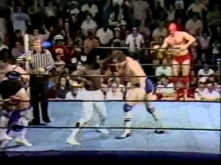 Ted Dibiase & Jim Duggan vs Junkyard Dog & Mr Olimpia